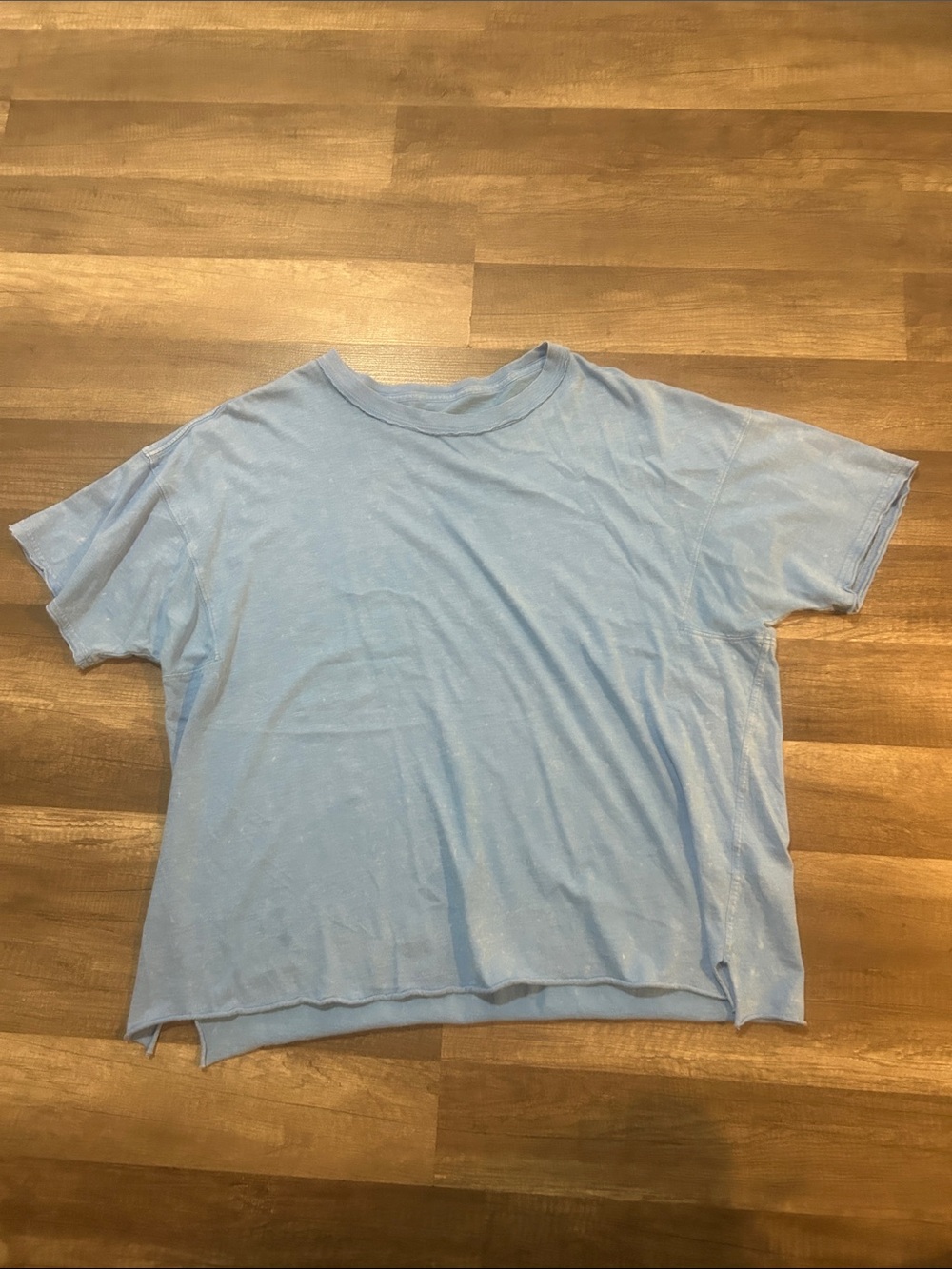 aerie Women’s Tee Light Blue Short Sleeve Crewneck 100% Cotton Size Large